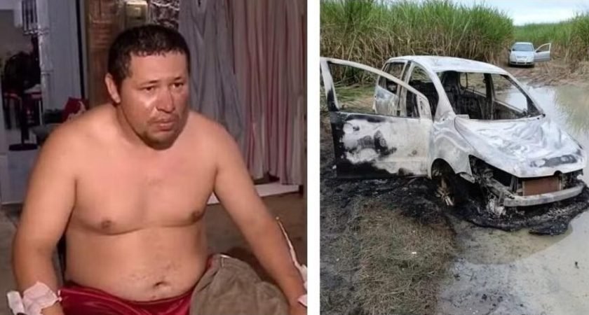 Motorista ateia fogo no próprio carro e mente sequ